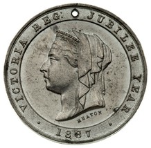 1887 Grande-Bretagne Reine Victoria Doré Jubilé Médaille - $51.42