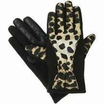 Isotoner Black Leopard Matrix Fleece Nylon Smar Touch Therm Aflex Gloves S Xs - £19.98 GBP