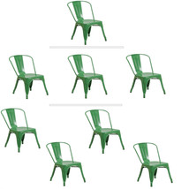 Tolix Green Metal Stacking Dining Chair Commercial Quality 1-4 Unit Discounts - £95.67 GBP+