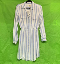Style &amp; Co Striped Button-Front Linen-Blend Shirtdress S - $34.99