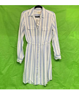 Style &amp; Co Striped Button-Front Linen-Blend Shirtdress S - £27.88 GBP
