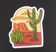 Cloudy Sky Over Cactus Desert Sticker 2.25&quot; x 2&quot; (AR) - $1.64