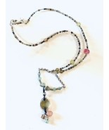 N2008 Silpada Sterling Silver Necklace W/ Chalcedony,Aventurine &amp; Glass 16&quot; - €31,40 EUR