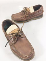 Sperry Top Sider 8 M Mako 2-Eye Canoe Moc Brown Leather Boat Shoes 0764027 - £30.15 GBP