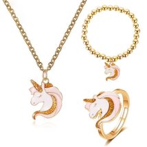 2020 New Children's Decoration Cute Gift Necklace Elastic Bracelet Ring Set Wome - $21.30
