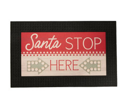 NEW Santa Stop Here Rubber Doormat w/ lights &amp; music Wish You a Merry Christmas - £19.94 GBP