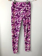 LULAROE Leggings One Size Geometric Pink Purple Print - £10.12 GBP