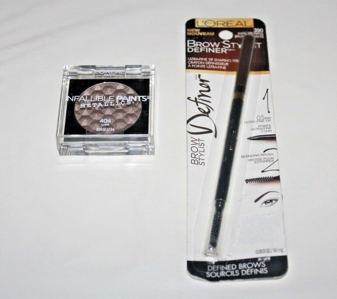 L&#39;oreal Infallible Paints Eyeshadow #404 +Brow Stylist Definer #390 Lot ... - $10.44