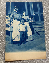 Family Portrait Vintage Picture Postcard Famhouse Long Dresses 3x5” - £11.04 GBP