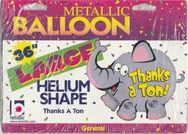 Betallic &quot;Thanks a Ton&quot; Elephant 36 Inch Foil Metallic Balloon ~  ranjacuj - £7.52 GBP
