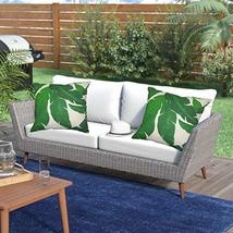 PG COUTURE Banana Leaf Printed Cotton Cushion Cover - Home Garden Sofa C... - $16.19
