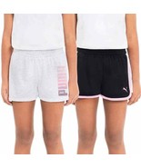 PUMA 2-pack Short Active Shorts BLACK &amp; GRAY Girl&#39;s Sz XS 95/6) -S (7/8)... - $16.02