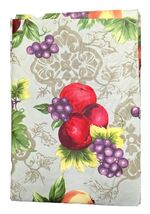 Harvest Fruit Vinyl Tablecloth Apple Grapes Pears Wipes Clean 54 x 72-in... - $25.90 CAD