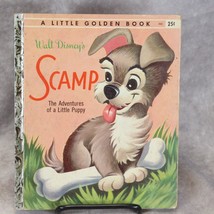 Scamp Walt Disney&#39;s Little Golden Book 1957 D63 Adventures of a Little Puppy  VG - £15.65 GBP