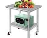 Mophorn 24 X 30 Prep Table With Casters Heavy Duty Work Table For Commer... - $90.97