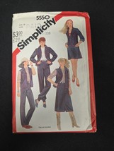 Simplicity 5550 Sewing Pattern Size 16 Miss Skirt Vest Jacket Pants Uncu... - €5,97 EUR
