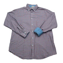 Southern Pines Shirt Mens M Blue Red Check Flip Cuff Dress Work Office B... - $22.65