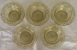 (5) Amber Rosemary Dutch Rose Berry Bowls Federal Depression Glass Mayfair - £6.01 GBP
