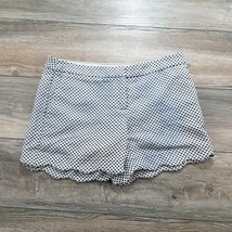 Cynthis Rowley Shorts Size 6 Color Bleed White Blue Scallop Hem Walking ... - $13.25