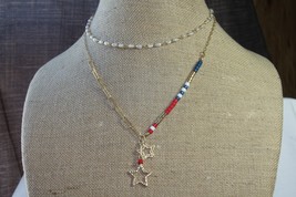 Plunder Necklace (New) Independence Day - Double Strand 20&quot;-22.5&quot; (PPN1775) - £20.56 GBP