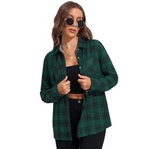 Plaid Flannel Shirt For Women Oversized Long Sleeve Button Down Shirts Casual Lo - £31.49 GBP