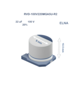 10PCS RVD-100V220MGA5U-R2 ELNA 22uF 100V 8x10.5 Alum. Electrolytic Capac... - $84.67 MXN