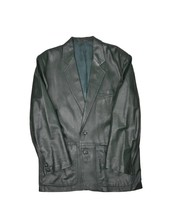 Vintage Vera Pelle Leather Coat Mens 50 L Green Soft Jacket Blazer Car Style - £37.16 GBP