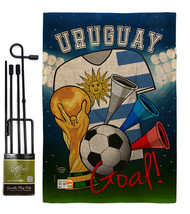World Cup Uruguay Soccer Burlap - Impressions Decorative Metal Garden Pole Flag  - $33.97