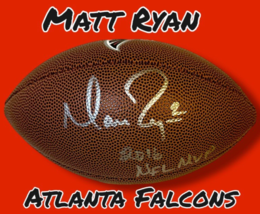 MATT RYAN AUTOGRAPHED SIGNED ATLANTA FALCONS LOGO YOUTH SIZE 9&quot; FOOTBALL... - $1,795.18 MXN