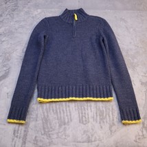 Prince &amp; Fox Sweater Mens Small Blue Pullover 1/4 Zip Up Banded Waist Yellow - £10.14 GBP
