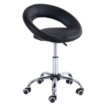 Black Saddle Adjustable Hydraulic Rolling Swivel Massage Salon Stool Chair - £166.10 GBP