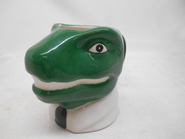 Old Vtg Green Lizard Coffee Cup Mug Relief Sculpture Gecko Reptile - £15.81 GBP