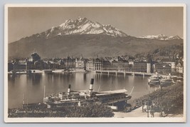 RPPC Lucerne And Mount Pilatus Scenic View Lucerne Switzerland Vintage Postcard - $16.91