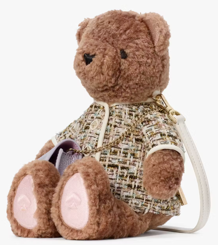 Kate Spade 3D Teddy Bear Crossbody Bag Brown Fur KI972 NWT Collectible $449 FS