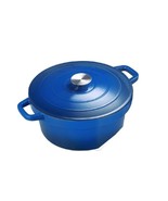 6 QT. CAST IRON ENAMELED DUTCH OVEN-COBALT BLUE - $29.70