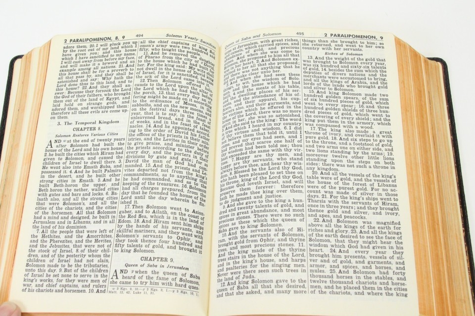 Holy Bible Saint Joseph New Catholic Edition Illustrated 1962 Black Leather Item image 14