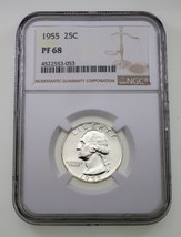 1955 25C Washington Quarts Preuve Classé Par NGC Comme PF68 - $52.46