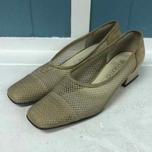 Vintage Paloma tan mesh 1.5” heel pumps women’s size 7.5AA narrow made i... - $35.34