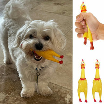 2Pc Fun Pet Dog Shrilling Rubber Chicken Chew Sound Squeeze Screaming Toy Small - £15.17 GBP