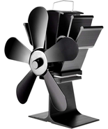 COSTWAY Heat Powered Stove Fan with 5 Blades - Aluminium Silent Eco-Frie... - £50.07 GBP