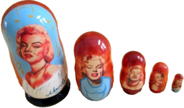 Marilyn Monroe Nesting Doll 5-pc Set/Wood/4.5&quot; Tall/Russia/NEW! - $17.59