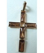 Rare, exquisitely hand-made Swarovski gold plated &amp; hinged cross pendant... - £67.16 GBP