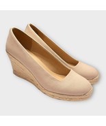 J. CREW Tan Canvas Espadrille Wedges Size 8 Seville Neutral Spring Summer - €40,33 EUR