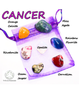 CANCER ~ Mini Zodiac Healing Crystals ~ Pocket Stone Set ~ Astrology Gift - £11.25 GBP
