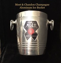 Vintage Moet &amp; Chandon Champagne Aluminum Hardware Ice Bucket  Cooler - £92.79 GBP