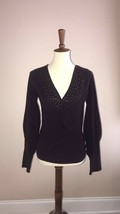 EUC CATHERINE MALANDRINO Purple 100% Wool Sweater Nailhead Detail SZ M - $922.49 MXN