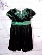 Bonnie Jean St Patricks Day Dress Holiday Green Velvet Tulle Party Satin... - £18.38 GBP