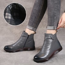 Autumn Women&#39;s Shoes Leather Boots Women&#39;s Fashion Winter Boots Women&#39;s Flat Sho - £47.92 GBP