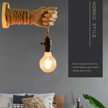 Wooden Bedside Wall Lamp Led European Creative Indoor Light - £85.52 GBP