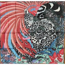 Hermes Scarf Jaguar Quetzal by Alice Shirley 90 cm Silk blue Carre panther 35&quot; - £1,011.35 GBP